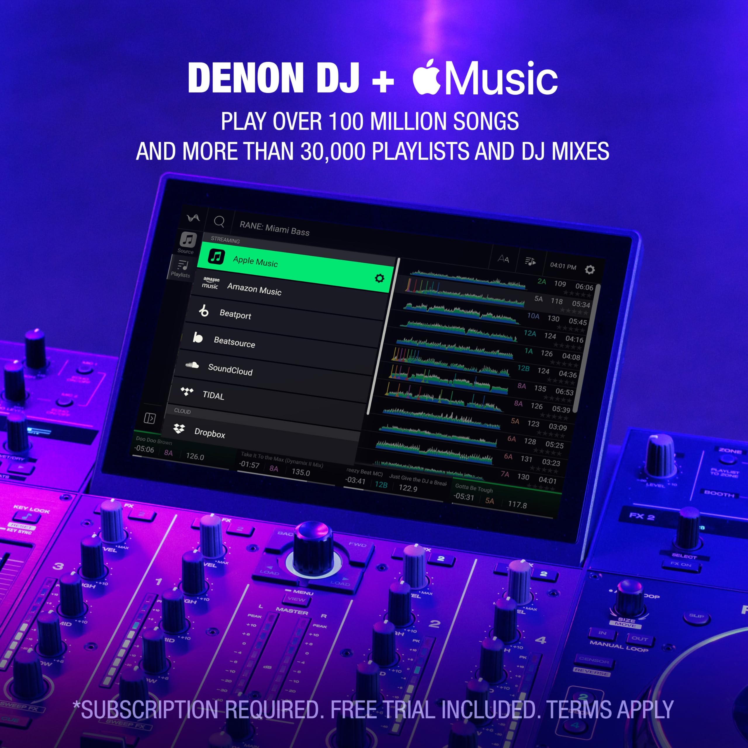 Denon DJ PRIME 4 Controlador DJ autónomo+misturador, 4 decks